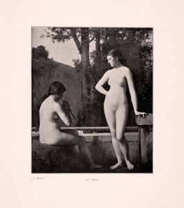 1903 Print Idyll Nude Pastoral Rural French Entertainment Rustic Jean XAJ7