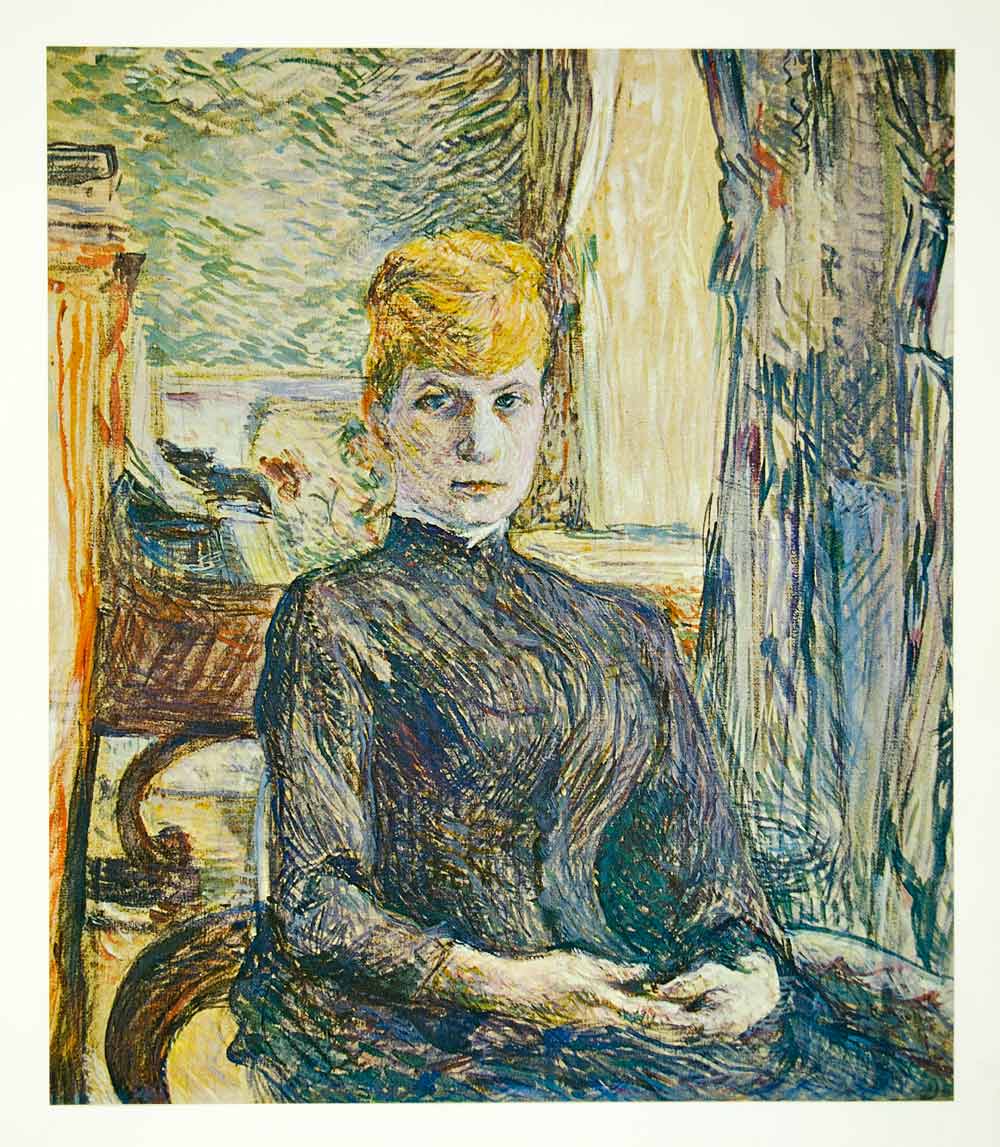 1964 Print Henri Toulouse-Lautrec Juliette Pascal Portrait Blond Dress Art XAJA6