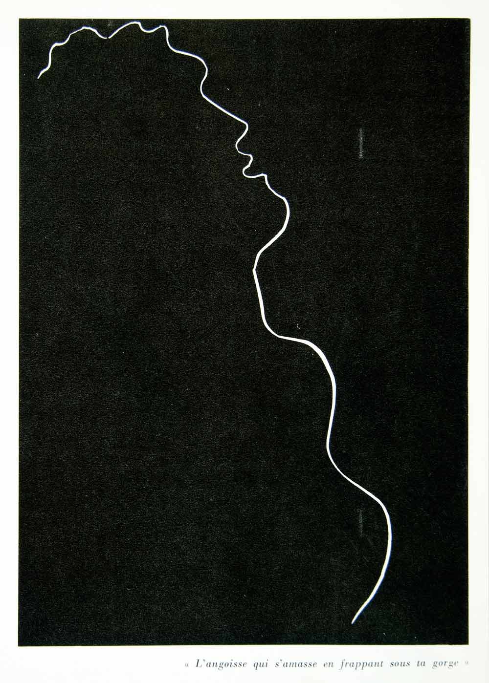 1958 Print Frappant Gorge Angoisse Henri Matisse Portrait Figure Outline