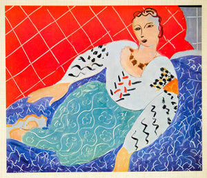 1958 Print Reclining Figure Woman Persane Henri Matisse Dress Costume Persian