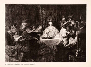 1942 Photogravure Rembrandt Art Samson Wedding Feast Marriage Matrimony XAM8