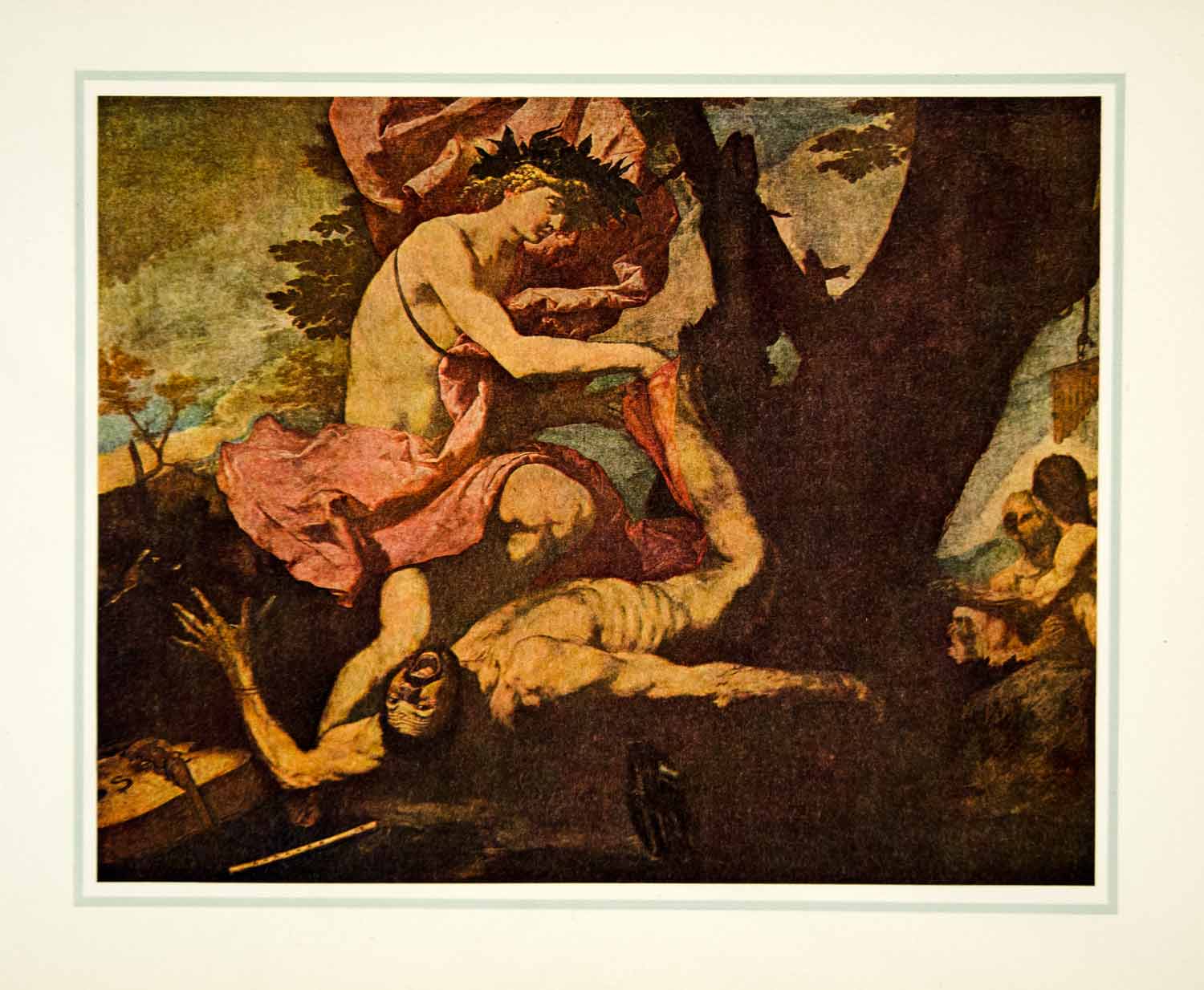 1937 Print Jusepe De Ribera Spanish Tenebrist Art Apollo Marsyas Greek XANA2