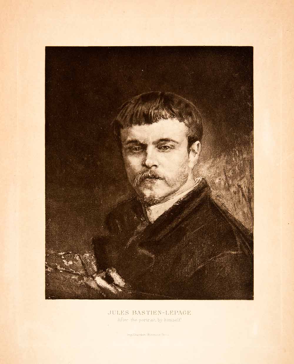 1892 Photogravure Self-portrait Jules Bastien-Lepage French Naturalist XAS6