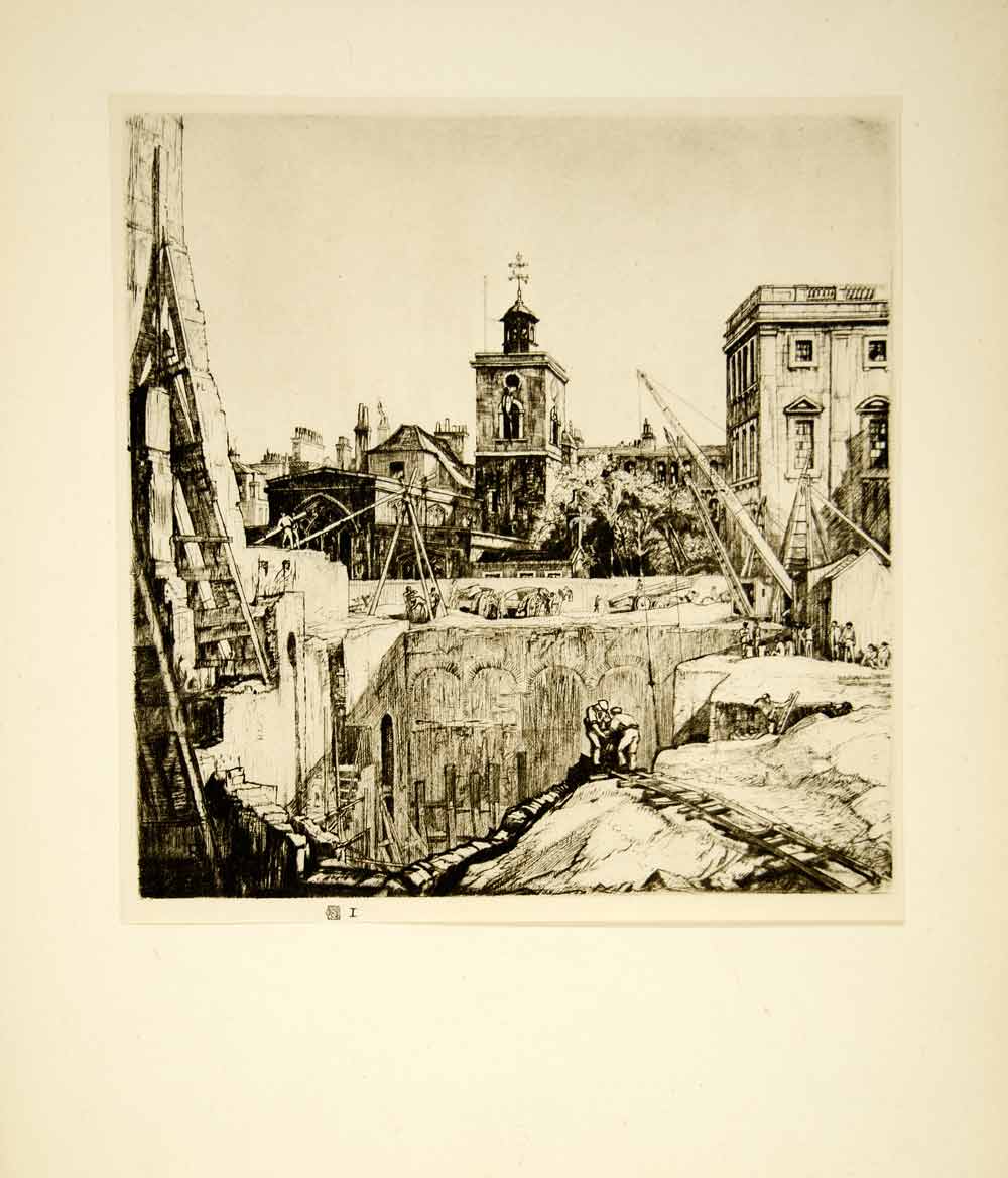 1928 Photogravure Henry Rushbury St. Olave's Crutched Friars London XASA3