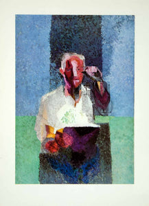 1964 Color Print Jacques Villon Homme Dessinant Self Portrait Drawing XATA9