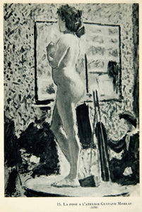 1948 Photogravure Albert Marquet Art La Pose L'Atelier Gustave Moreau Nude XAX5