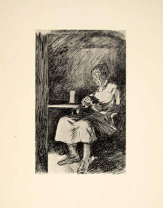 1897 Print Charles Samuel Keene Artwork Seated Man Figure Character Sketch XAY6