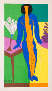 1969 Lithograph Henri Mattise Art Zulma Nude Woman Naked Abstract Paper Cutout