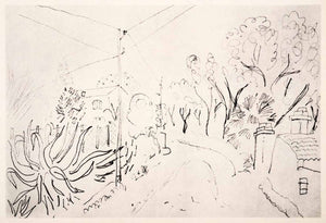 1969 Photolithograph Henri Matisse Road Landscape Contemporary Art Pencil Sketch