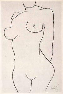 1969 Photolithograph Henri Matisse Nude Art Naked Woman Female Body Sketch