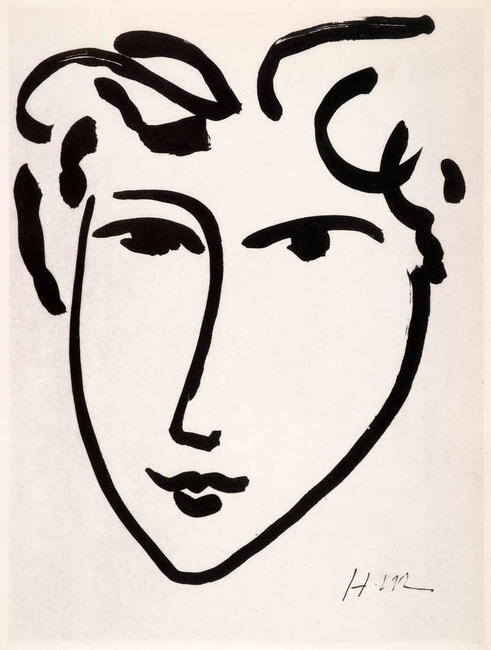 1969 Photolithograph Matisse Girl's Head III Woman Face Portrait Modern Art - Period Paper
