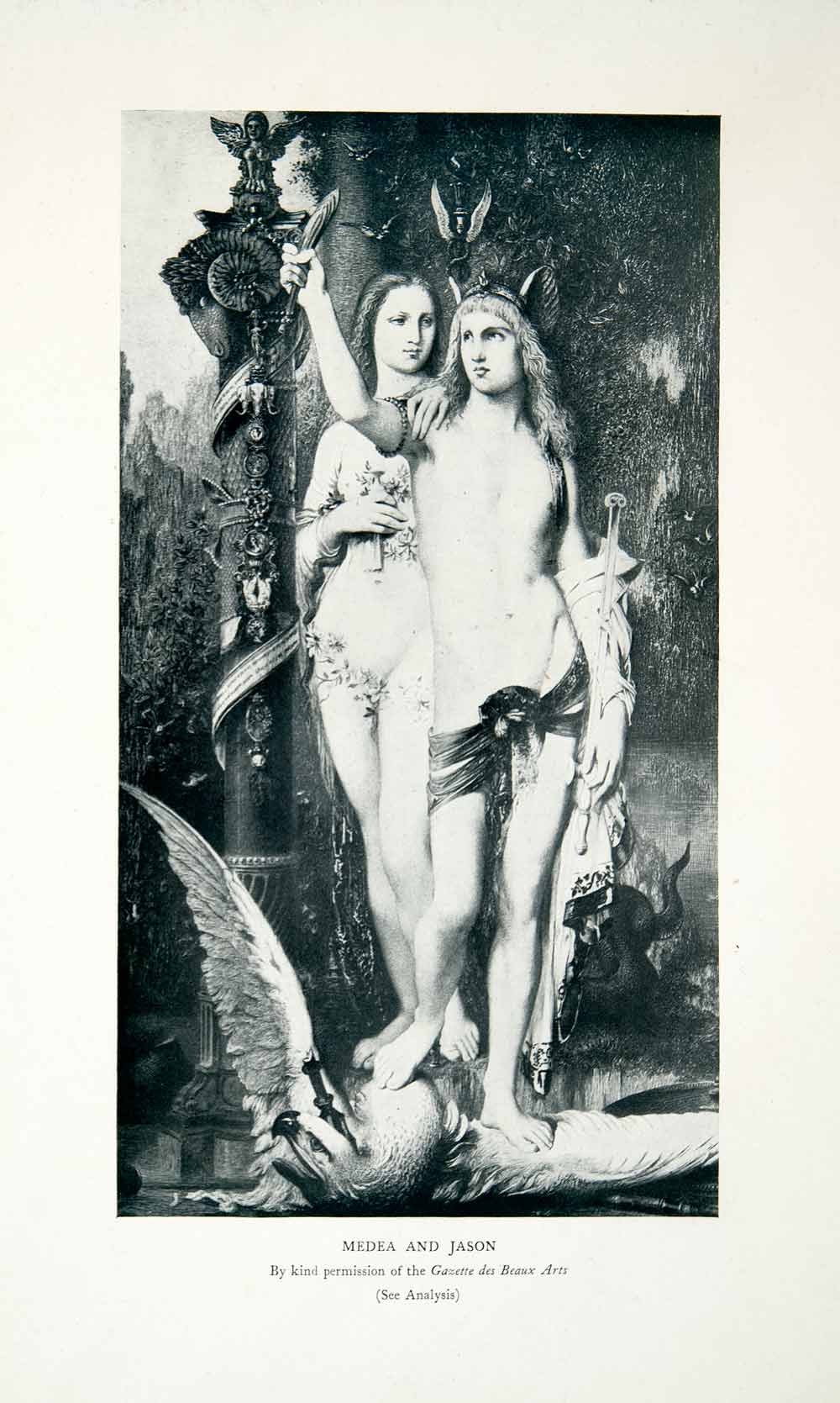 1910 Print Jason Medea Mythology Historic Portrait Nude Love Romance X –  Period Paper Historic Art LLC