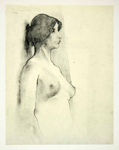 1963 Rotogravure Portrait Woman Standing Nude Figure Body Face Edwin XDE1