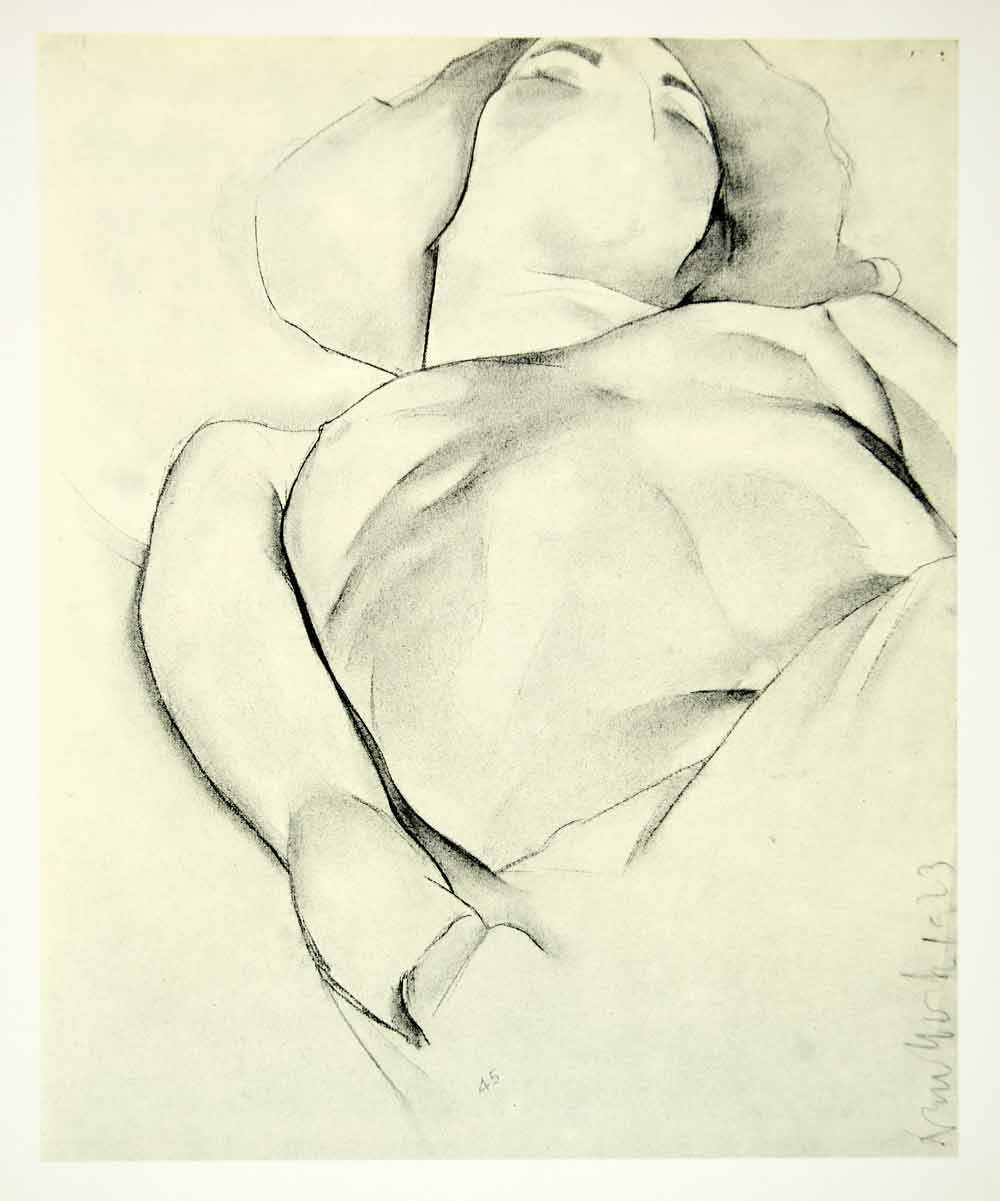 1963 Rotogravure Reclining Relaxing Laying Nude Woman Figure Edwin XDE1