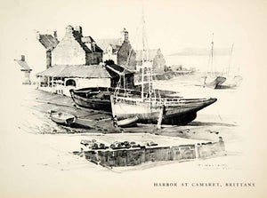 1940 Rotogravure Harbor Camaret Brittany France Shipyard Beach Theodore XDF3