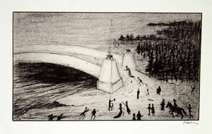 1969 Aquatone Print Alfred Kubin Artwork Arch Bridge into the Beyond XDG2