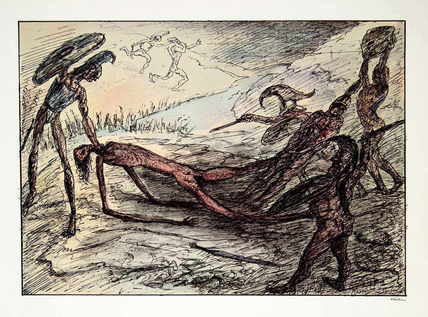 1969 Aquatone Print Alfred Kubin Art Nude Naked Greek Mythology Patroc –  Period Paper Historic Art LLC