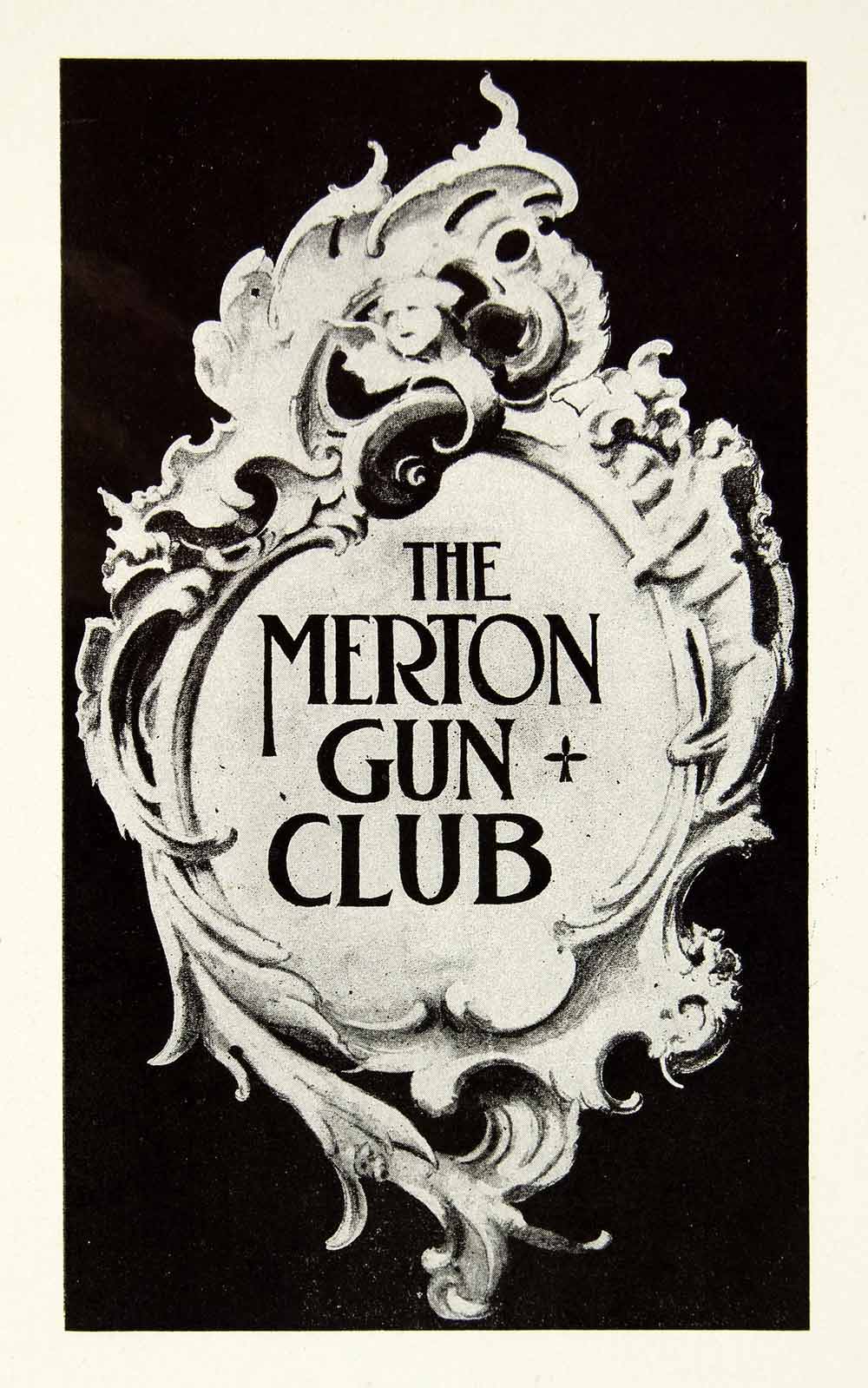 1937 Print Louis XV Scroll Design Merton Gun Club Wisconsin Frame Frank XDI7