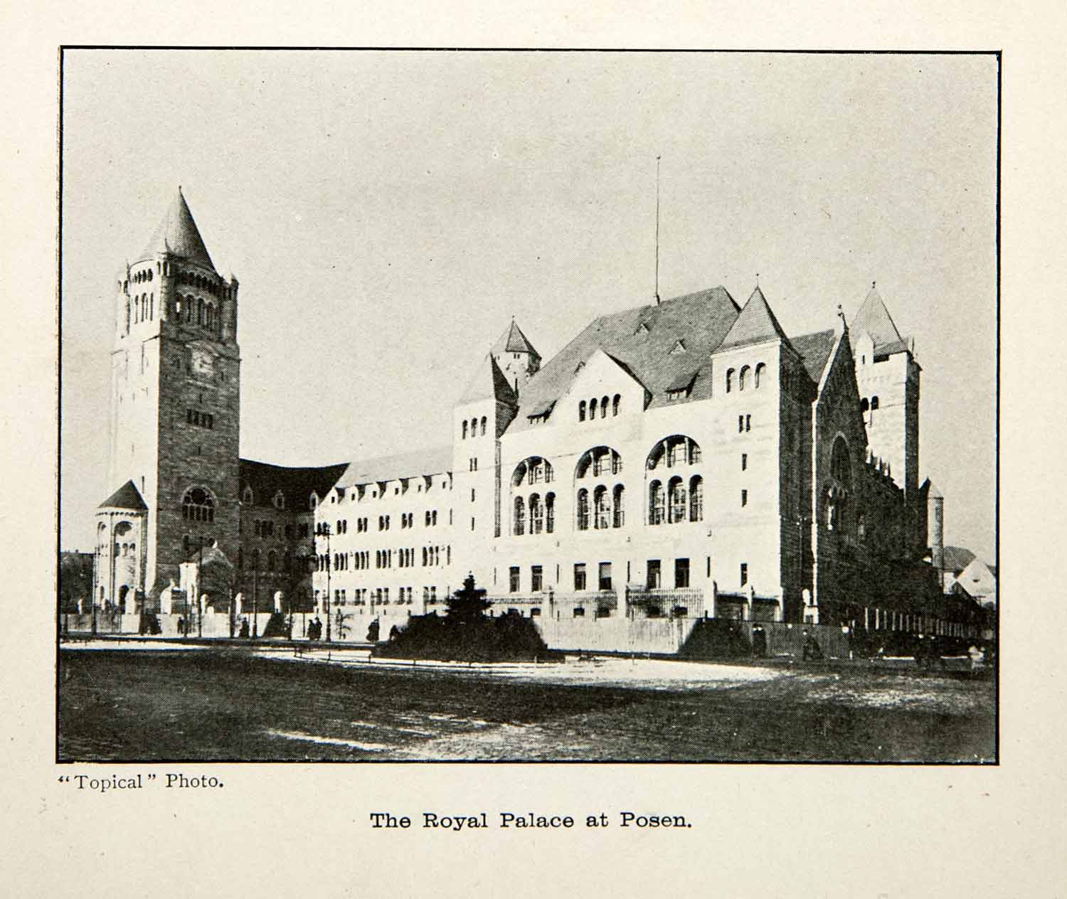 1916 Print Royal Palace Poznan Poland Polska Zamek Imperial Castle XED4