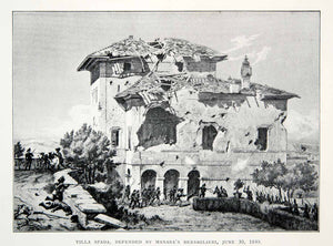 1914 Print Villa Spada Ruin Siege Rome Italy Risorgimento Manara's XEHA2