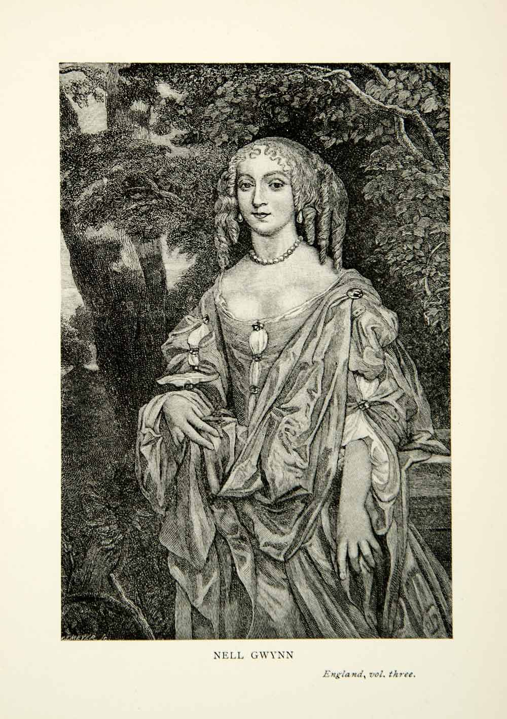 1898 Print Art Portrait Nell Gwynn Eleanor Mistress King Charles II XELA1