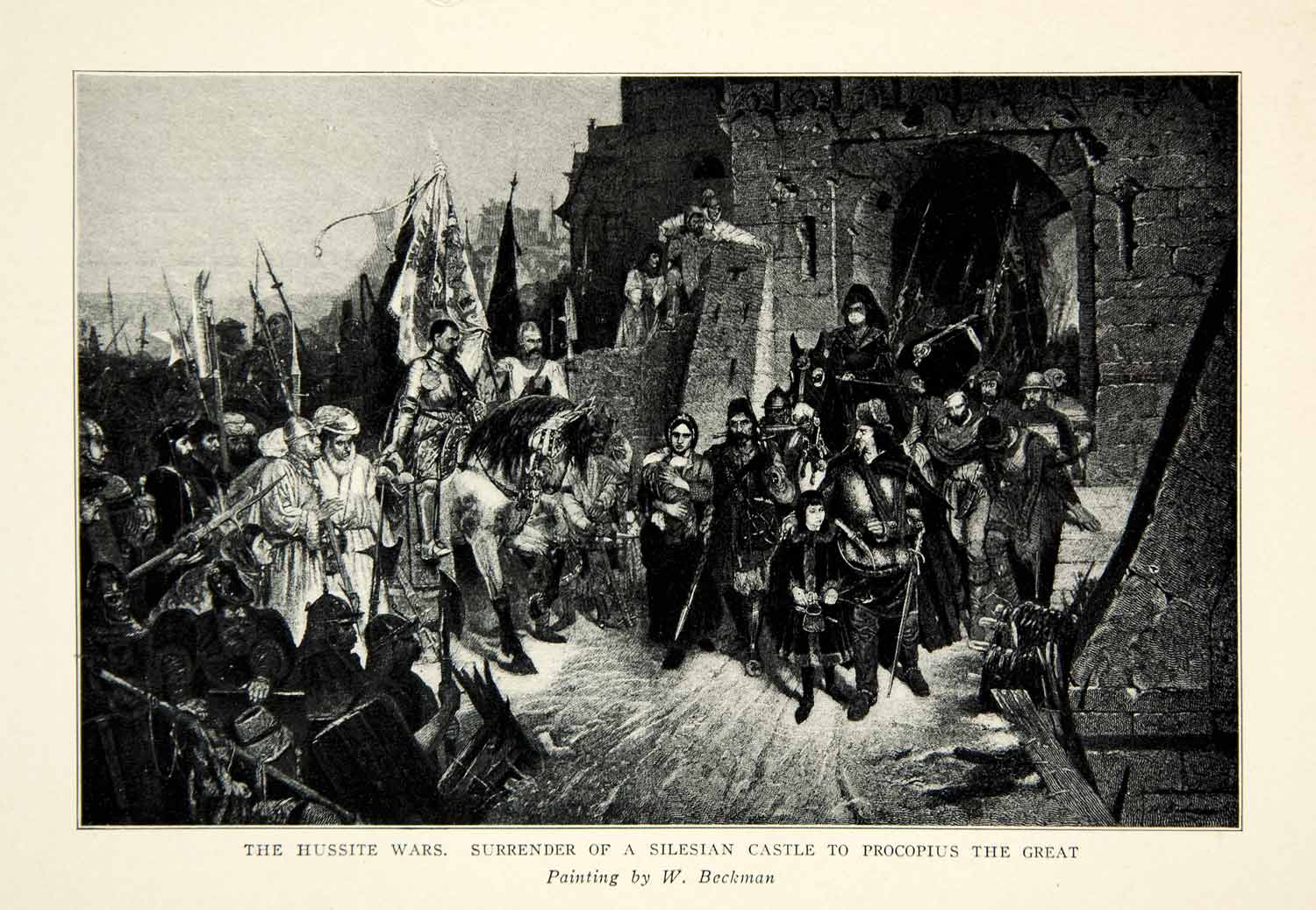 1906 Print Silesia Castle Hussite War Procopius Great Beckman Art Medieval XEMA2