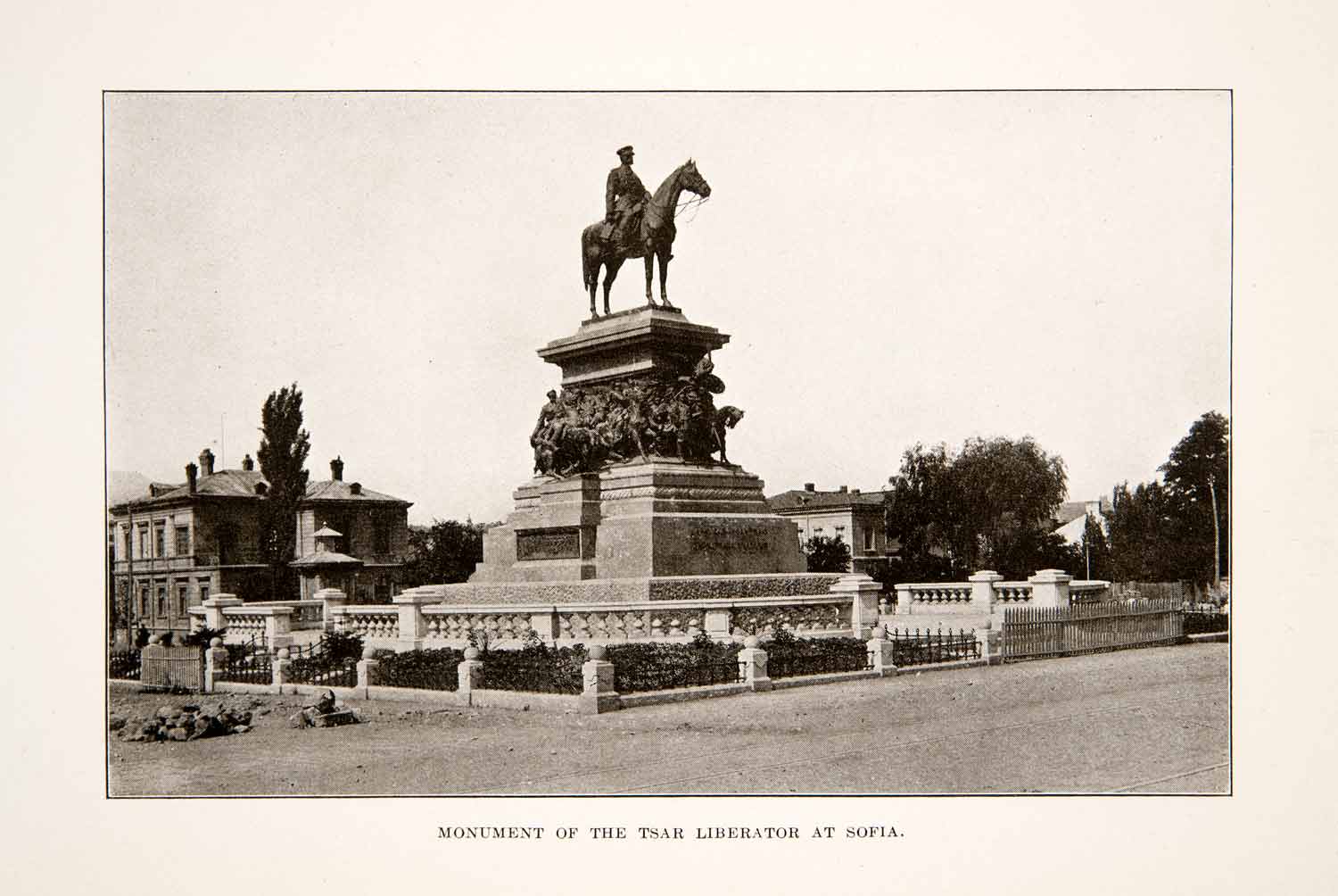 1914 Print Equestrian Monument Tsar Liberator Sifia Bulgaria Statue Horse XEW4