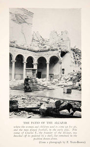 1937 Print Patio Alcazar Bombardment Palace Seville Spain Yeates-Brown F XEW9