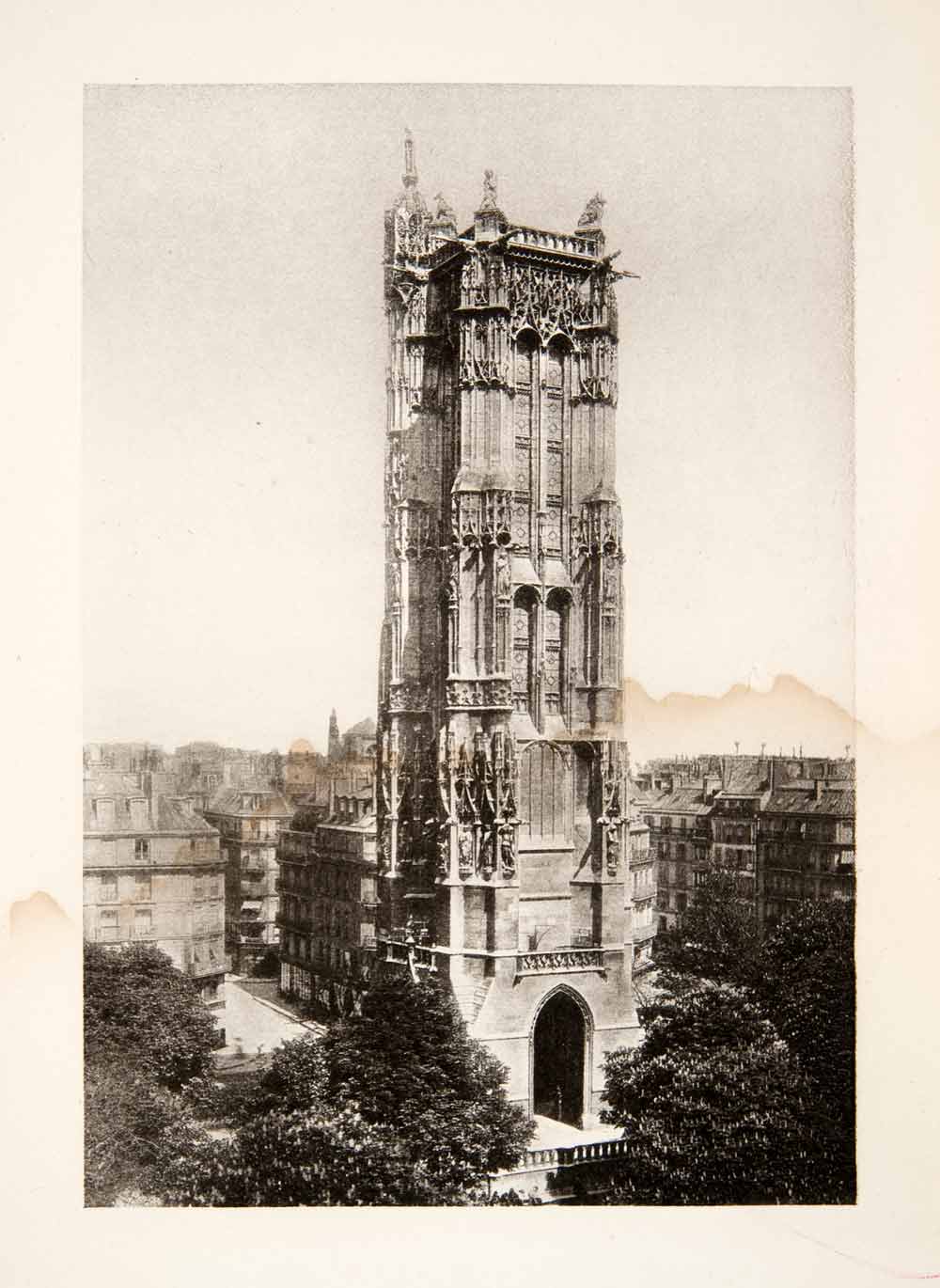 1898 Photogravure Tour Saint Jacques Paris France Tower Gothic Architecture XEY2