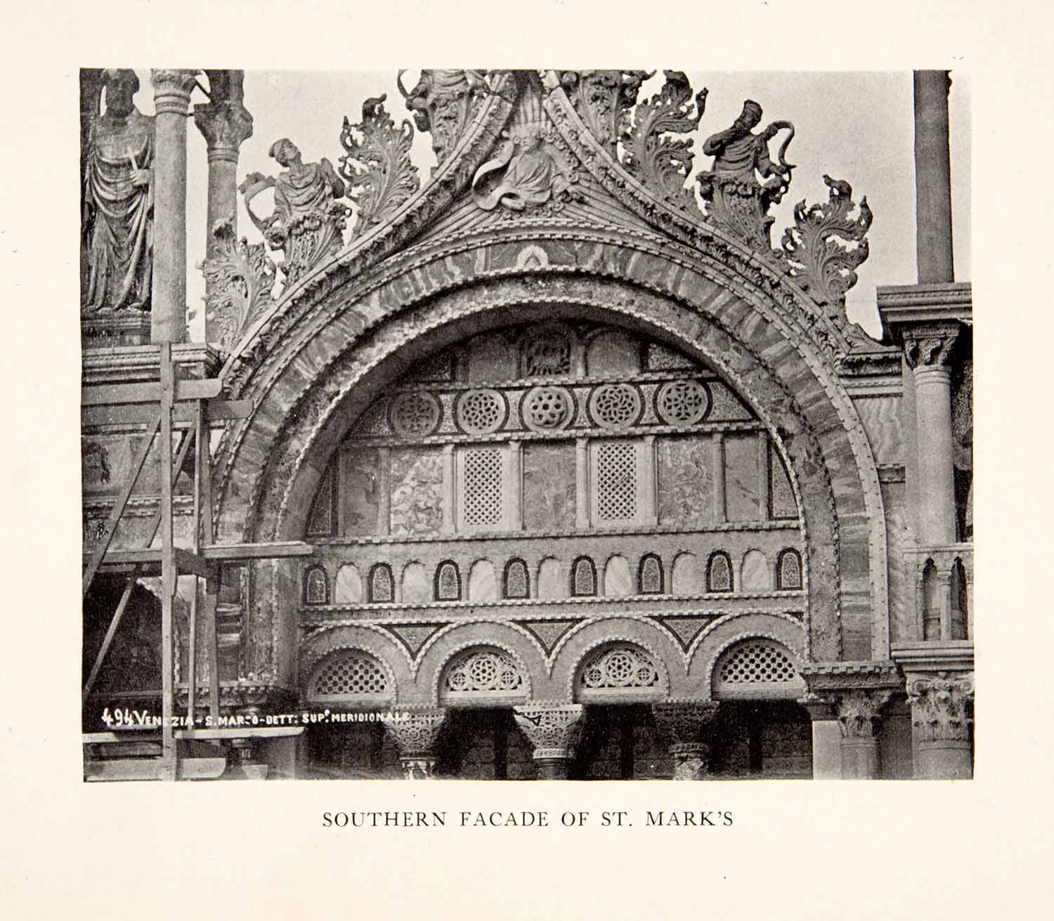 1905 Print St. Marks Cathedral Basilica Southern Facade Architecture XGAB8