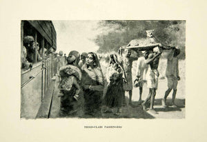 1896 Print Third Class Passengers Railroad Bikanir India Edwin Lord Weeks XGAF9