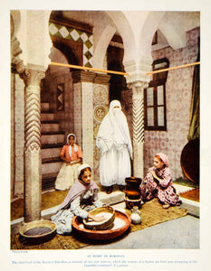 1924 Print Morocco North Africa Women Harem Interior Cooking Kus-Kus Moors XGAG1