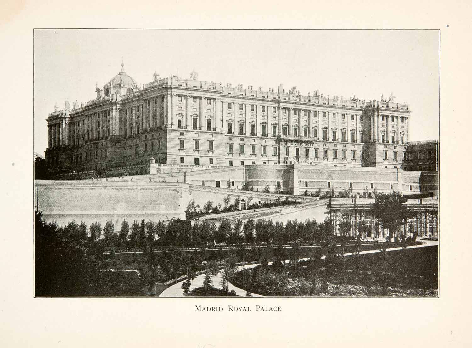 1901 Print Madrid Royal Palace Spain Historic Building Architecture XGBB3