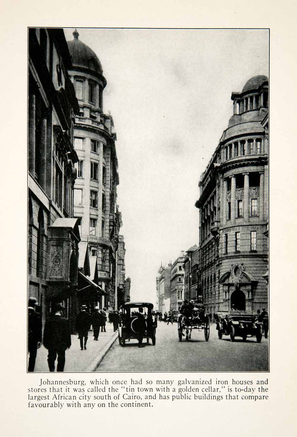 1924 Print Johannesburg South Africa Cityscape Historic Automobile Street XGBC4