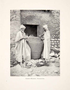 1901 Print Basket Maker Craftsman Touggourt Algeria Africa Sahara Artisan XGCC2