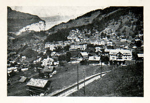 1923 Print Wengen Lauterbrunnen Valley Cityscape Bern Switzerland XGFC1