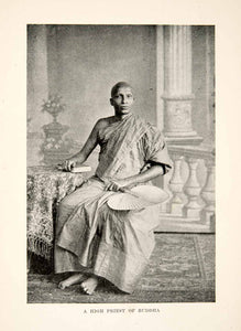 1907 Print High Priest Gautama Buddha Portrait Costume India Indian XGFC4