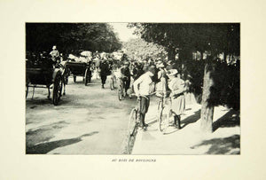 1903 Print Au Bois De Boulogne Paris France Bicycle Historical Image View XGFD2