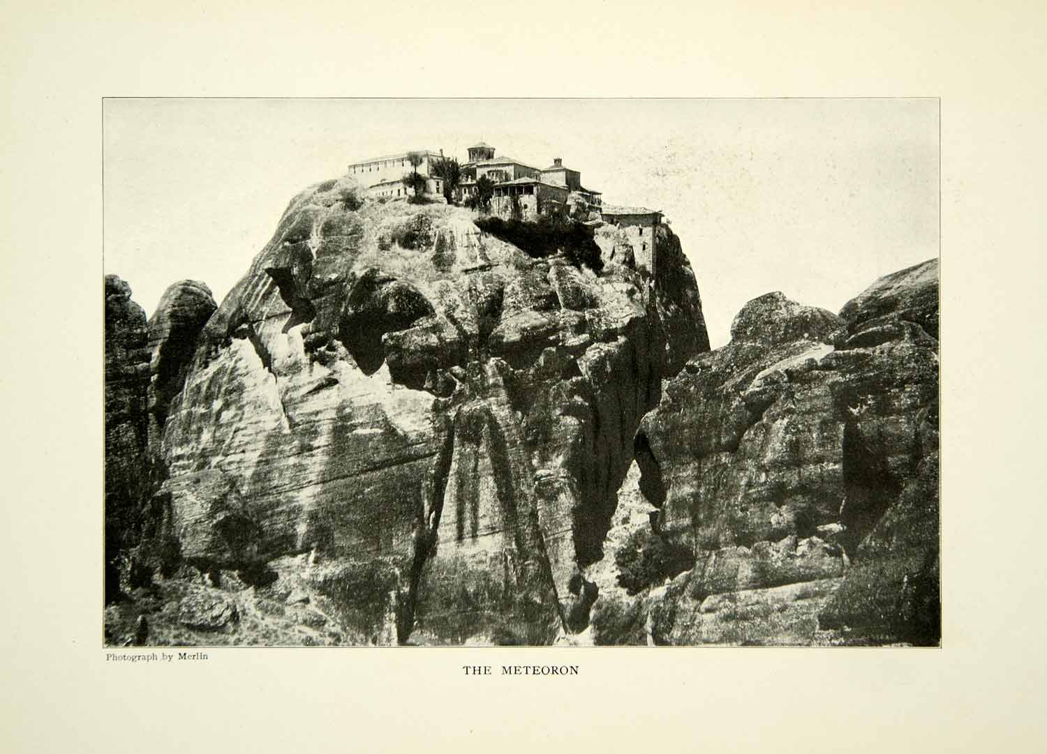 1903 Print Meteora Monastery Thessaly Region Greece Landscape Historical XGFD2