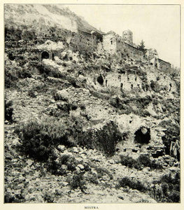 1903 Print Greek Town Greece Mystras Mistra Architecture Historical Image XGFD2