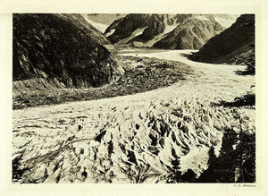 1907 Print Mer De Glace Serac Ballance Switzerland Alps Mountain Swiss XGG4