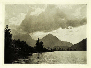 1907 Print Storm Mountain Switzerland Ballance Lake Swiss Alps Peak Summit XGG4