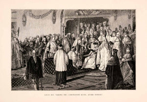 1876 Wood Engraving Louis XVI Coronation Moreau Sermon Oath Moreau XGGA9