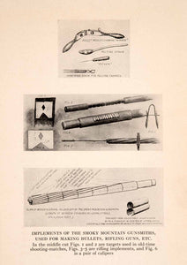 1927 Print Smoky Mountain Gunsmith Tools Implements Bullets Rifling Guns XGHA1