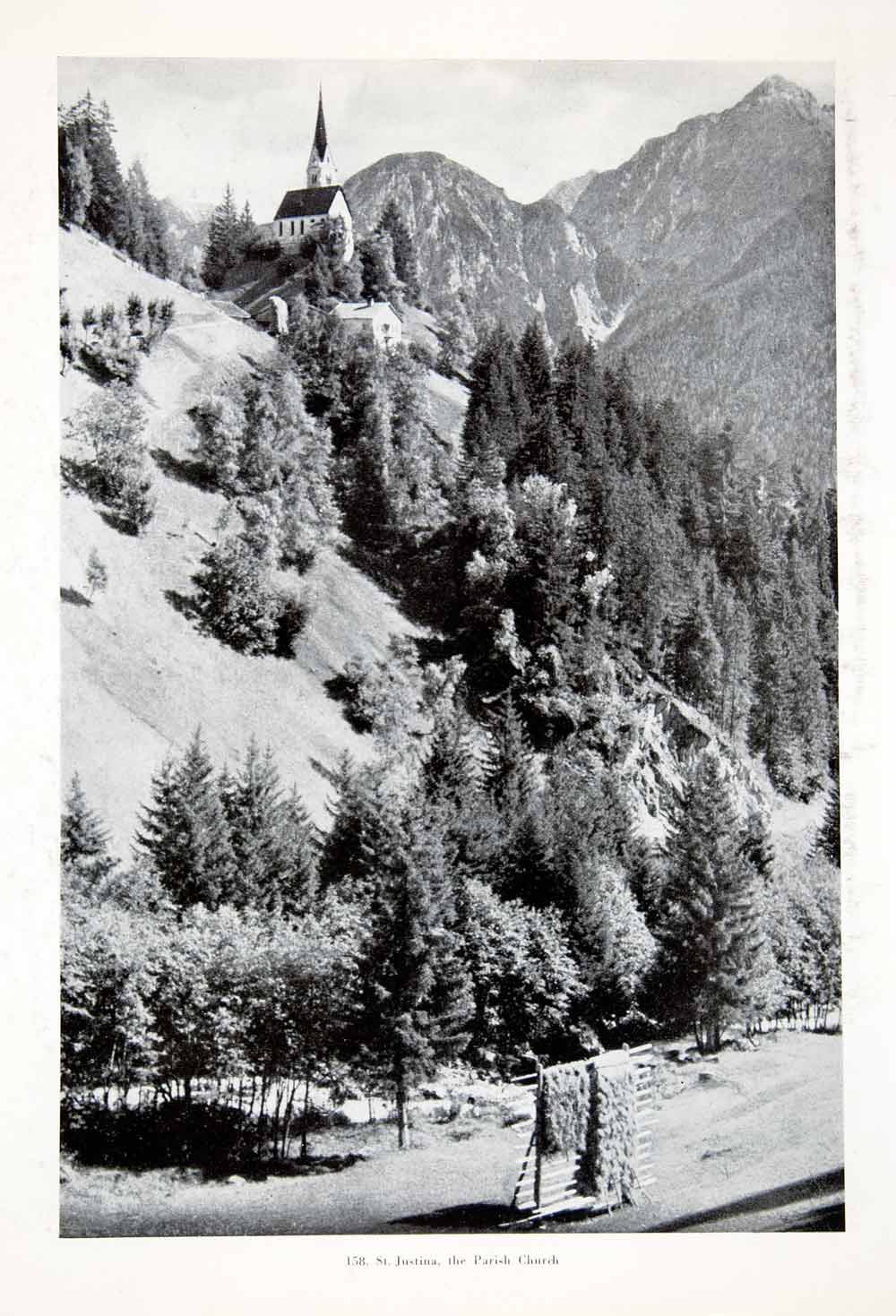 1956 Print Saint Justina Parish Church Zenker Otto Mountains Forests XGHC9