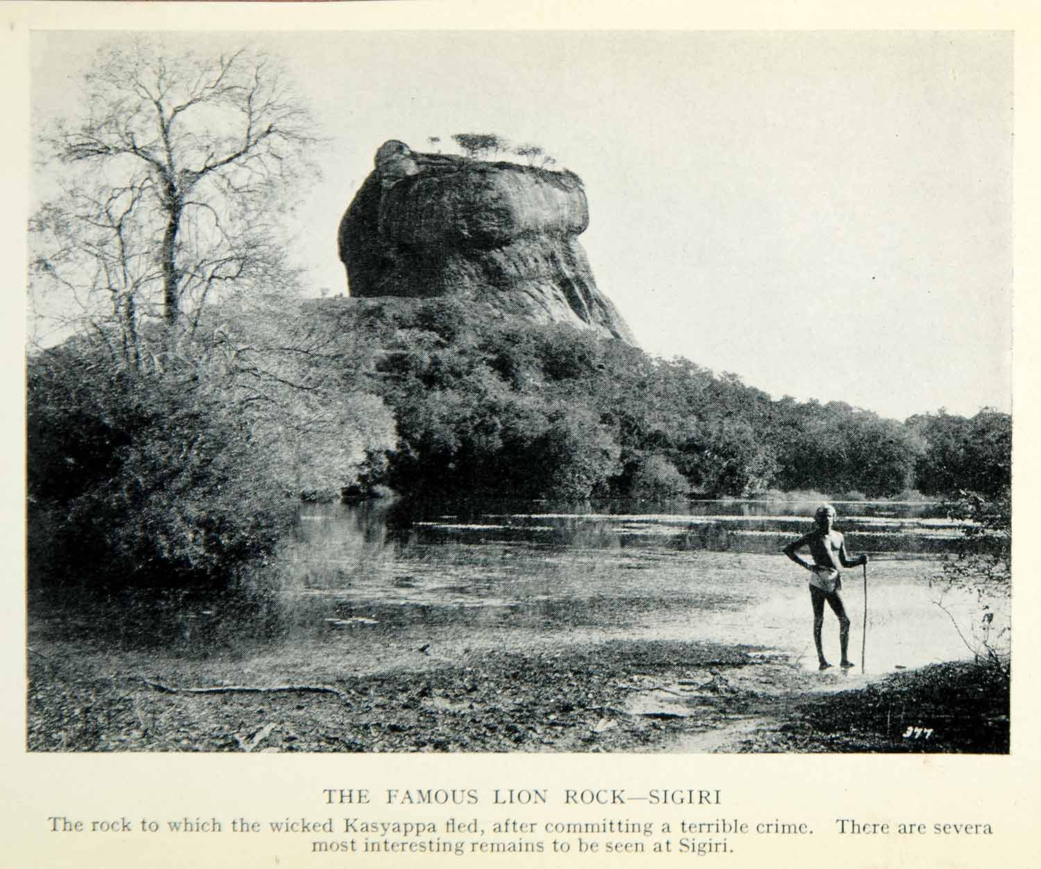 1929 Print Lion Rock Sri Lanka Sigiriya Ceylon Historical Landmark Famous XGHD4