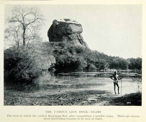 1929 Print Lion Rock Sri Lanka Sigiriya Ceylon Historical Landmark Famous XGHD4