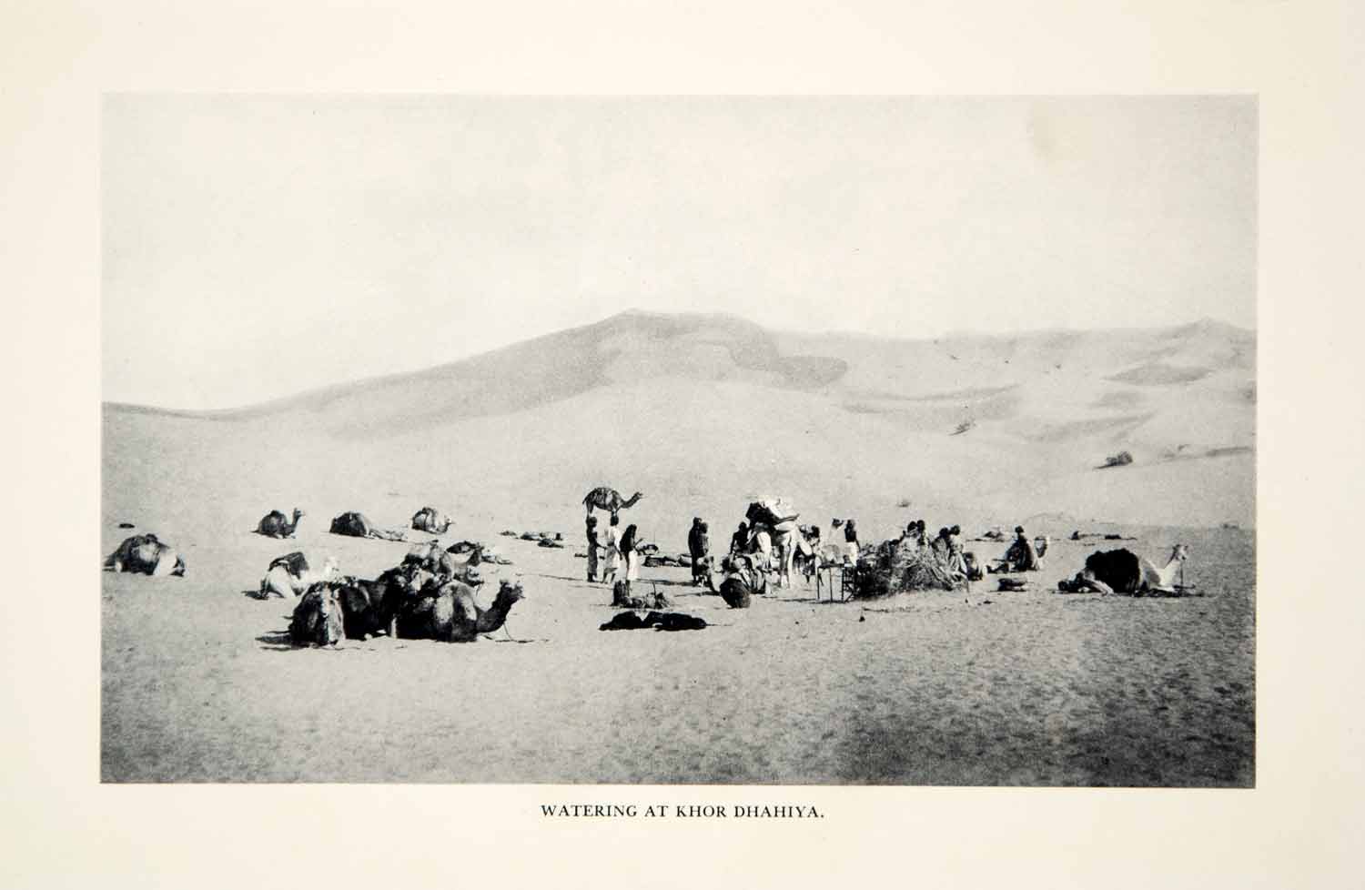 1932 Print Khor Dhahiya Yemen Camel Caravan Middle East Arabia Landscape XGHD7