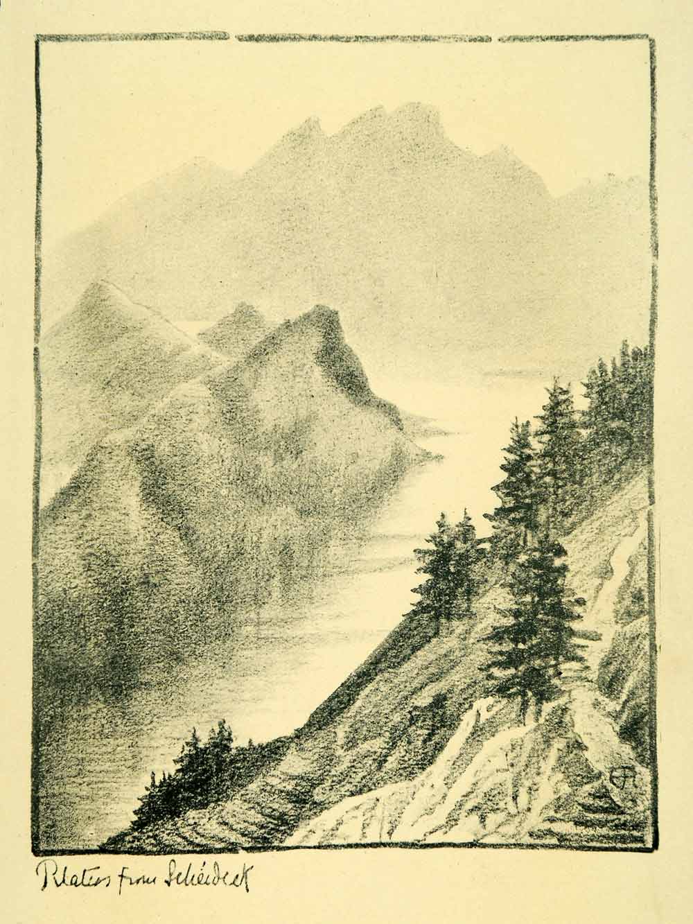 1904 Halftone Print Edith Rawnsley Pilatus Mountain Summit Switzerland Alps XGI2