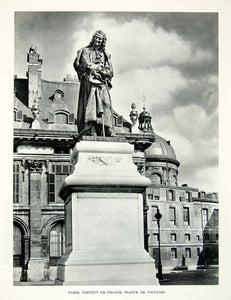 1952 Rotogravure Statue Voltaire Paris France Institute Urban Architecture XGIC3